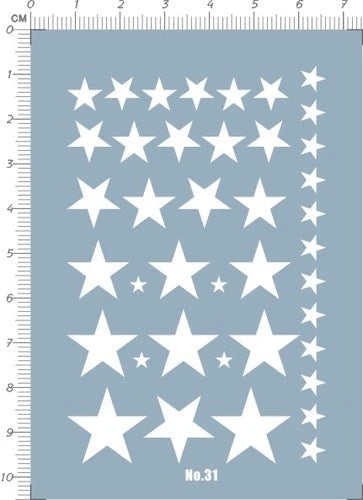 4-17mm US Army White Star Different Scale No.31 Tank Panzer Water Slide Decal 07FC0E-D4 - KOEEK