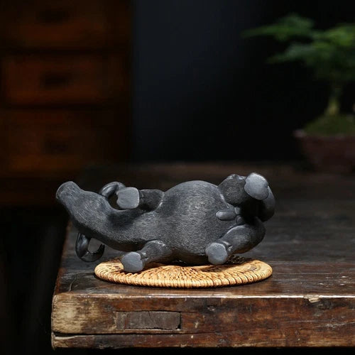 3" Chinese Yixing Zisha Tea Pet Handmade Boutique Ox Statue Home Decoration 07FC0E-D4 - KOEEK