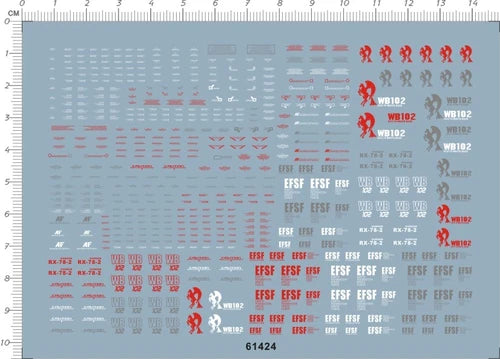 Super Detail Up HG 1/144 Scale rx-78-2 GDM Model Kit Water Slide Decal 07FC0E-D4 - KOEEK