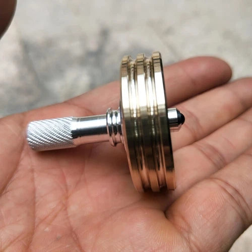Spinning Top Brass Collar Aluminum Stem Gyroscope Desktop Fidget Toy EDC Gift 07FC0E-D4 - KOEEK