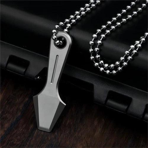 Mini Titanium Pry Bar Crowbar Keychain Necklace Pendant Pocket EDC Tool Outdoor 07FC0E-D4 - KOEEK