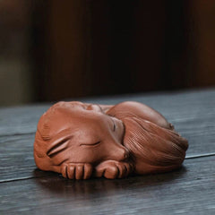 Fox Statue Artware Yixing Zisha Purple Clay Tea Pet Table Garden Decoration 07FC0E-D4 - KOEEK