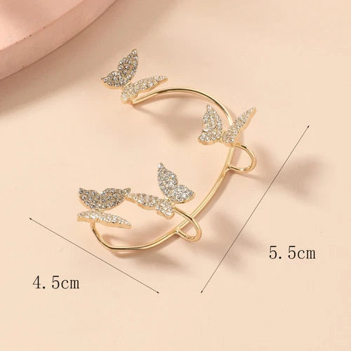 Butterfly Ear Cuff Clip for Women Non Pierced Elegant Style Fairy Jewelry 07FC0E-D4 - KOEEK