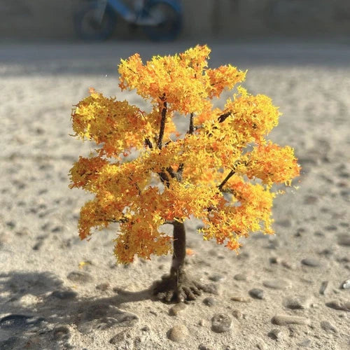 Autumn Wire Tree Model with Base DIY Diorama Military Scenery Orange Yellow 07FC0E-D4 - KOEEK