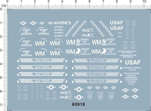 1/200 USAF B-2 Spirit Stealth Strategic Bomber Markings Water Slide Decal White 07FC0E-D4 - KOEEK