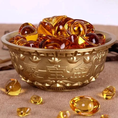 11.5cm Brass Hand-Carved Treasure Bowl Offering Basin Altar Cup Wealth Supplies 07FC0E-D4 - KOEEK