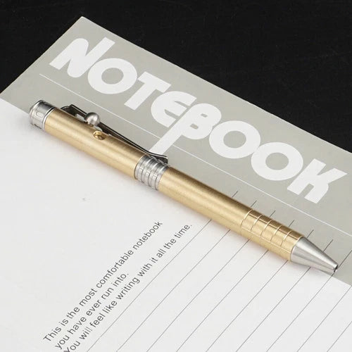 Brass+Stainless Steel Pocket Ball Pen Ballpoint Pen Office Signature Outdoor EDC 07FC0E-D4 - KOEEK