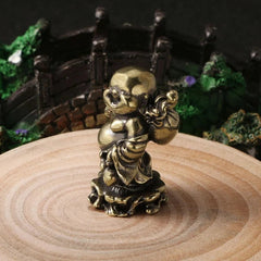 Solid Brass Buddha Figurine Small Statue Home Ornament Figurines Collectibles 07FC0E-D4 - KOEEK