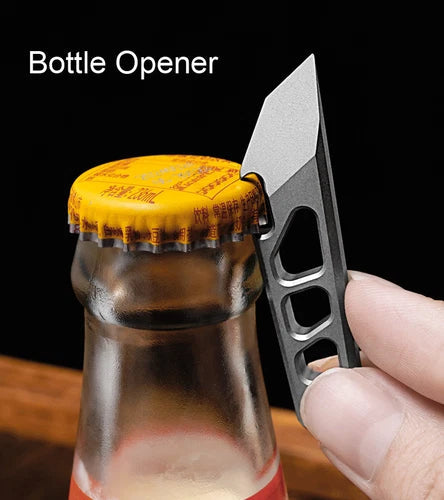 Titanium Alloy Multi EDC Tools Pry Bar Crowbar Bottle Opener Keychain Pendant 07FC0E-D4 - KOEEK
