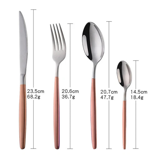 Rainbow Flatware Set Gold Cutlery Sets Stainless Steel Dinnerware Set 07FC0E-D4 - KOEEK