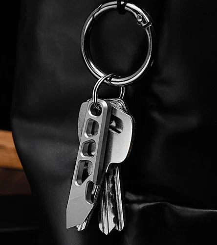Titanium Alloy Multi EDC Tools Pry Bar Crowbar Bottle Opener Keychain Pendant 07FC0E-D4 - KOEEK
