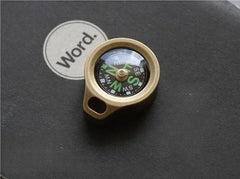 EDC Mini Brass Compass Pocket Survival Compass Keychain Necklace Pendant Outdoor 07FC0E-D4 - KOEEK