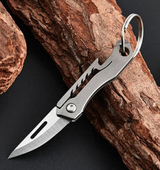 Titanium Mini Knife Keychain Folding Knife Bottle Opener Tool Outdoor Pocket EDC 07FC0E-D4 - KOEEK