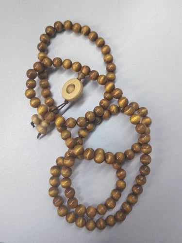 Gold Phoebe Nanmu 108 Beads Bracelet Water Grain 8mm Prayer Beads 07FC0E-D4 - KOEEK