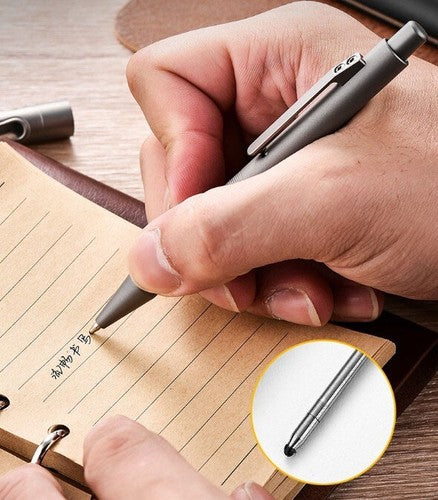 Titanium Alloy Pocket Signature Office Ball Pen Portable Outdoor Record EDC Pen 07FC0E-D4 - KOEEK