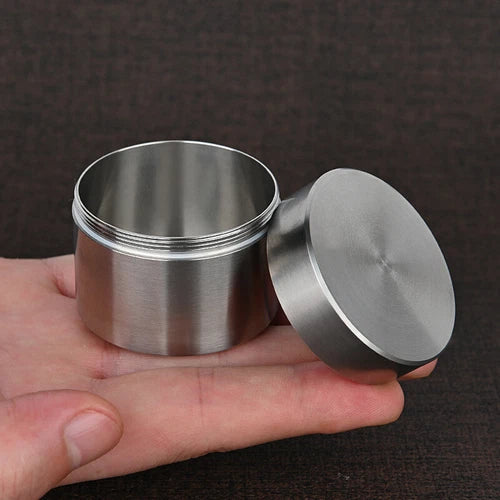 Stainless Steel Portable Pill Case Box Waterproof Round Pill Organizer Container 07FC0E-D4 - KOEEK