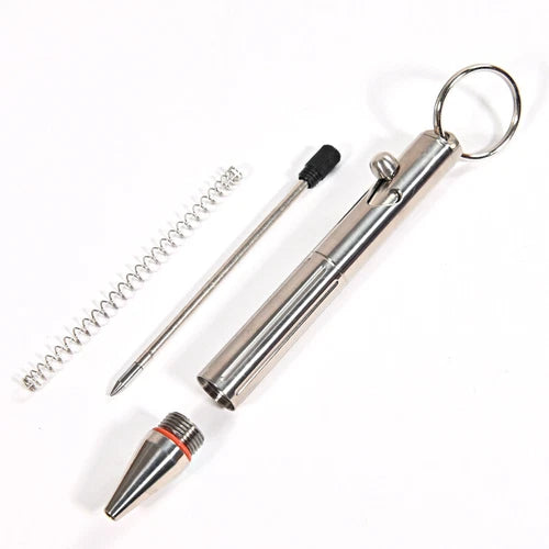 EDC Portable Mini Titanium Alloy Ballpoint Emergency Write Keychain Signing Pen 07FC0E-D4 - KOEEK