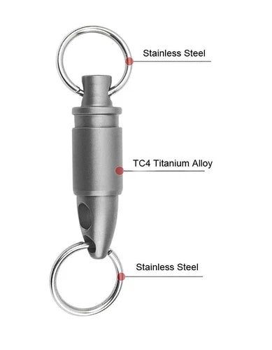 Titanium Insert Buckle Gimbal Ring Portable Double Keychain Tool Pendant EDC 07FC0E-D4 - KOEEK