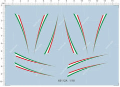 1/18 Huayra GTA Sport Car Red Green White Curved line Markings Water Slide Decal 07FC0E-D4 - KOEEK