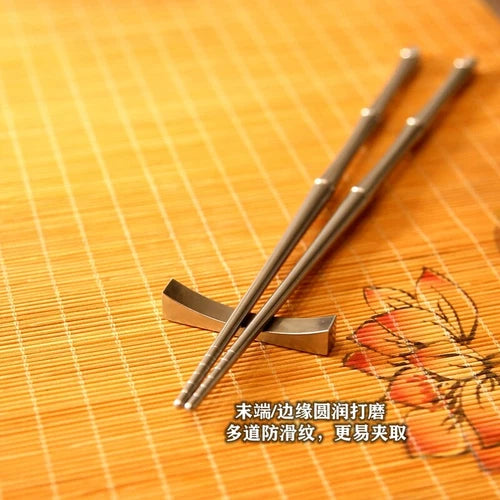 EDC Solid TC4 Titanium Chopsticks Section Foldable With Pack Travel Tools 07FC0E-D4 - KOEEK