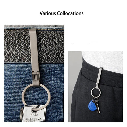EDC Titanium Alloy Quick Buckle Detach Belt Waist hanging Keychain Key Ring Tool 07FC0E-D4 - KOEEK