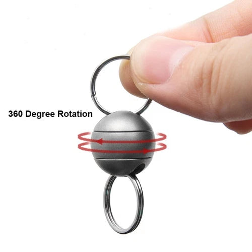 HotEDC 360 Degree Rotation Titanium Alloy Gimbal Keychain W Key Ring CarKeychain 07FC0E-D4 - KOEEK