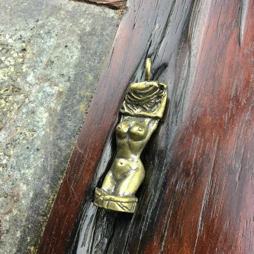 Sexy Brass Half Naked Goddess Keychain Pendant 07FC0E-D4 - KOEEK