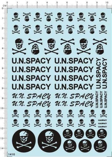 Different Scales VF-1 Macross U.N.SPACY Skulls Model Kit Water Slide Decal Black 07FC0E-D4 - KOEEK