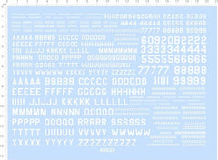 US ARMY 1-8mm Numbers 0-9 Character Uppercase Letter A-Z Water Slide Decal White 07FC0E-D4 - KOEEK