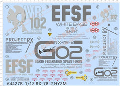 Detail Up 1/12 RX-78-2 G30th ver. Shizuoka GDM HY2M Model Water Slide Decal 07FC0E-D4 - KOEEK