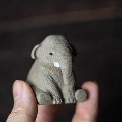 4.6cm Elephant Statue Small Table Decoration Yixing Zisha Purple Clay Tea Pet 07FC0E-D4 - KOEEK