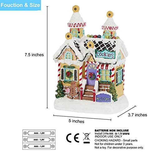 Christmas Lighted Gingerbread House Decor - Christmas Collectible Cookie 07FC0E-D4 - KOEEK