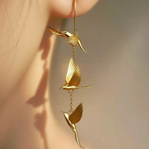 Chinese Style Lark Drop Earrings  Chinese Style Elegant Dangle Ear Jewelry 07FC0E-D4 - KOEEK
