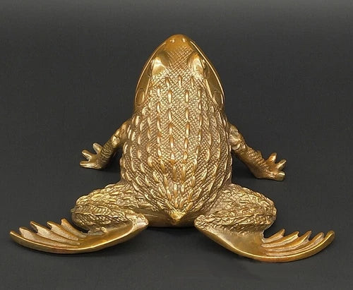 1pcs 450g Chinese Feng Shui Brass Carved Money Frog Statue Toad Wealth Decor 07FC0E-D4 - KOEEK