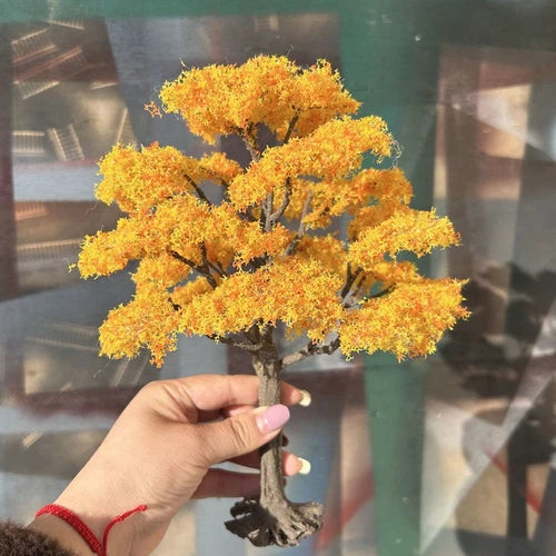Autumn Wire Tree Model with Base DIY Diorama Military Scenery Orange Yellow 07FC0E-D4 - KOEEK
