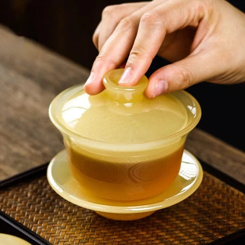 150ml Chinese Dehua Jade Porcelain Tea Cup Master Cup Kung Fu Tea Set Gaiwan 07FC0E-D4 - KOEEK