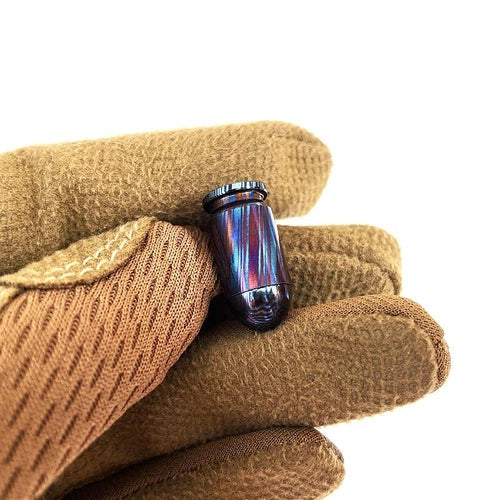 EDC 1PC Titanium Damascus Bullet Shape Knife Lanyard Bead Paracord Pendant Craft 07FC0E-D4 - KOEEK