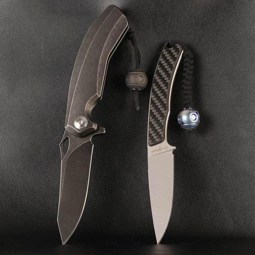 Titanium Knife Lanyard Bead Paracord Necklace Pendant Fidget Spinner EDC Charm 07FC0E-D4 - KOEEK