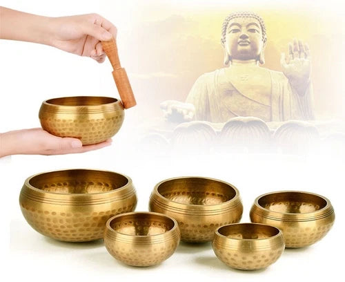 Brass Buddha Singing Bowl Sound Healing Meditation Relax Therapy Buddhism Bowls 07FC0E-D4 - KOEEK