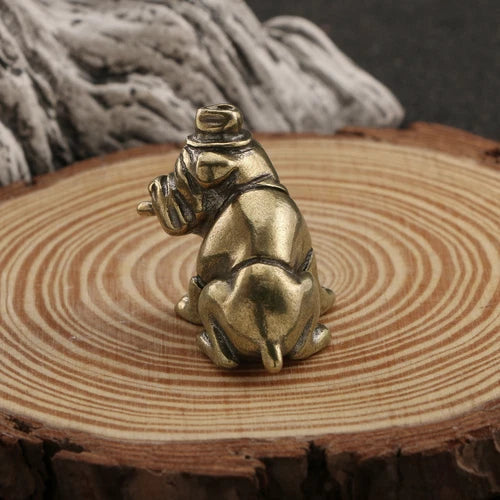 Solid Brass Dog Figurine Small Statue Home Ornament Figurines Collectibles 07FC0E-D4 - KOEEK