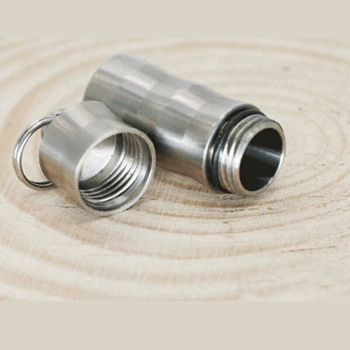 Hot Pure Titanium Waterproof Case Box Pendant EDC Portable Bottle With Keyring 07FC0E-D4 - KOEEK