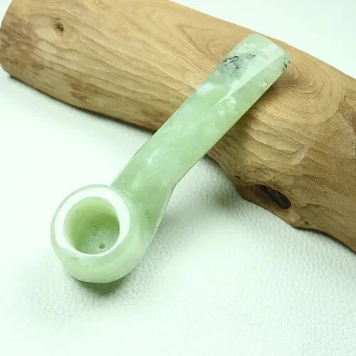 Natural Green Jade Gemstone Carved Straight Pipe Smoking Tobacco Cigarette Pipes 07FC0E-D4 - KOEEK