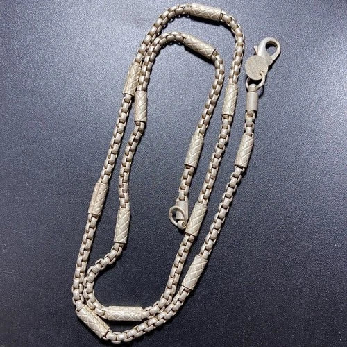 Antique Old Silver Necklace Vintage Chinese Craft Artwork silver-plated Chain 07FC0E-D4 - KOEEK