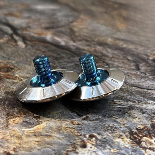 Titanium Stainless Steel Spinning Top Gyroscope Gyro Desktop Fidget Toy EDC Gift 07FC0E-D4 - KOEEK