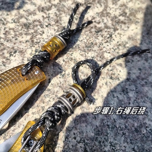 EDC Knife Lanyard Bead PEI +Titanium Necklace Paracord Pendant Bracelet Making 07FC0E-D4 - KOEEK