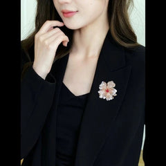 Peony Flower Brooch Elegant Coat Pin Floral Jewelry Auspicious Style Accessory 07FC0E-D4 - KOEEK