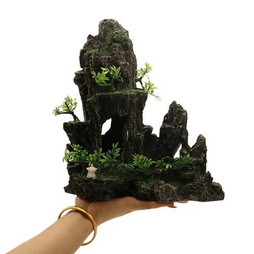 Large Resin Aquarium Mountain Rock Decoration Cave for Fish Tank Landscaping 07FC0E-D4 - KOEEK