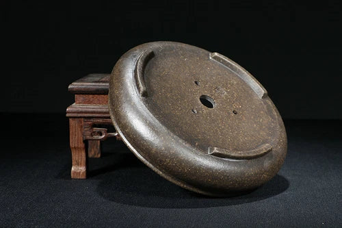 Bronze Round Yixing Zisha Shohin Bonsai Pot 15x15x4cm China 07FC0E-D4 - KOEEK