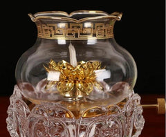 13.5cm Buddhist Butter Lamp Buddha Household Glass Oil Lamp Temple 07FC0E-D4 - KOEEK