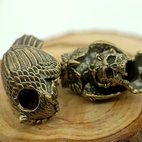 Owl & Skull Brass Bead Parachute Cord Knife Lanyard Pendant DIY Accessories 07FC0E-D4 - KOEEK